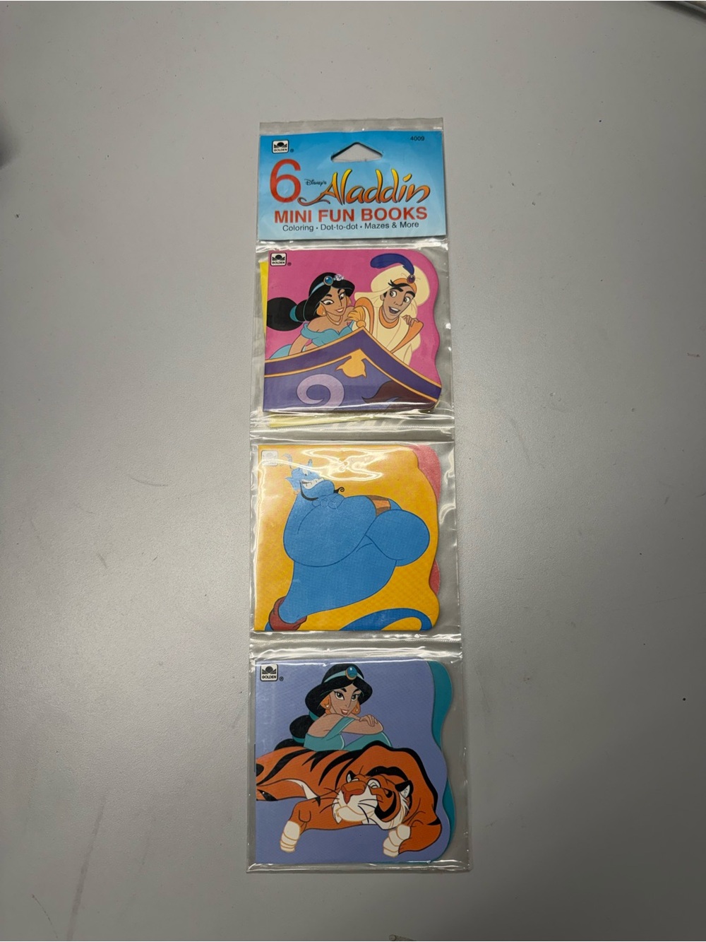 Disney 6 Aladdin Mini Fun Books Brand New Sealed
